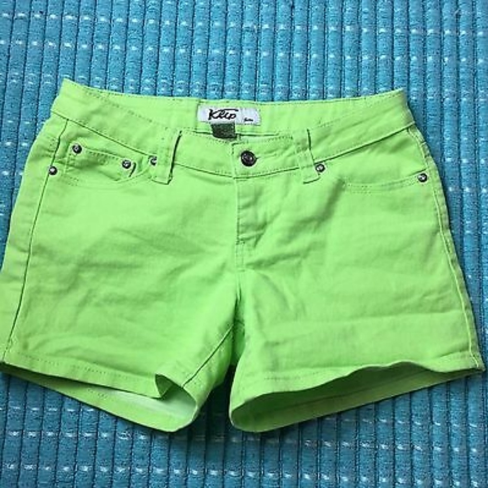 Women's/Junior's Klip Jeans Neon Green Short Short